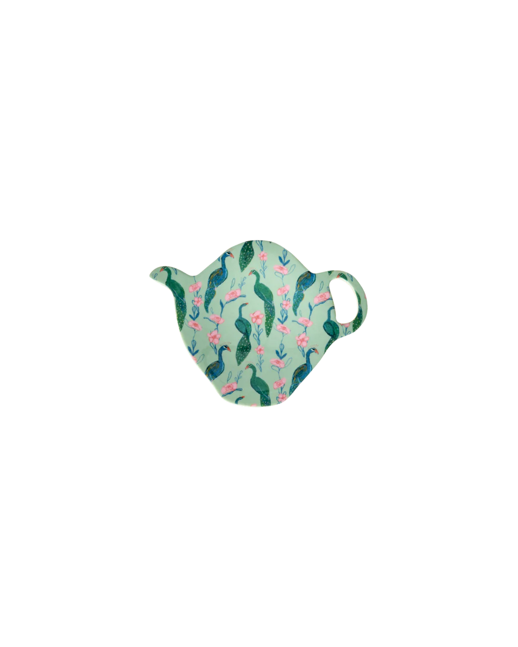 Rice - Tea Bag Plate - Green - Peacock Power Print
