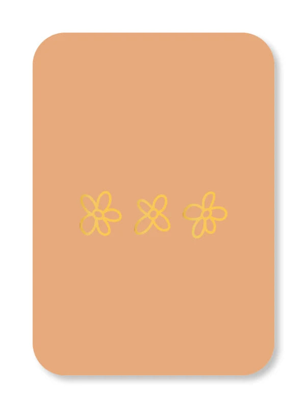 Minikaart - Bloemetjes (met goudfolie)