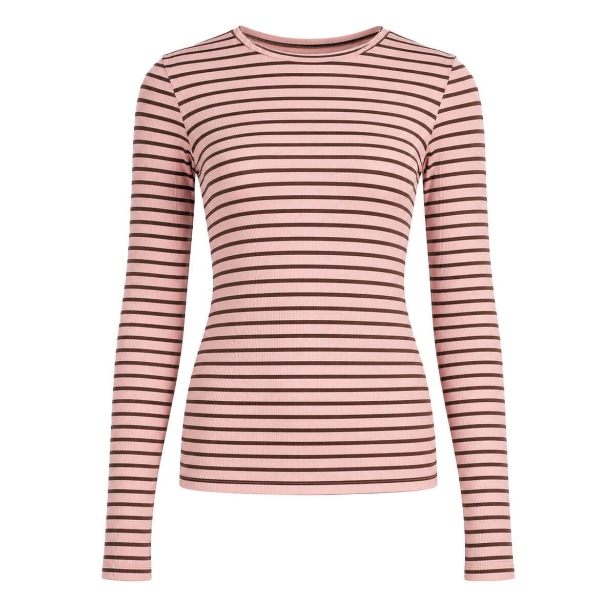 Anna Longsleeve streep - Lichtroze/bruin