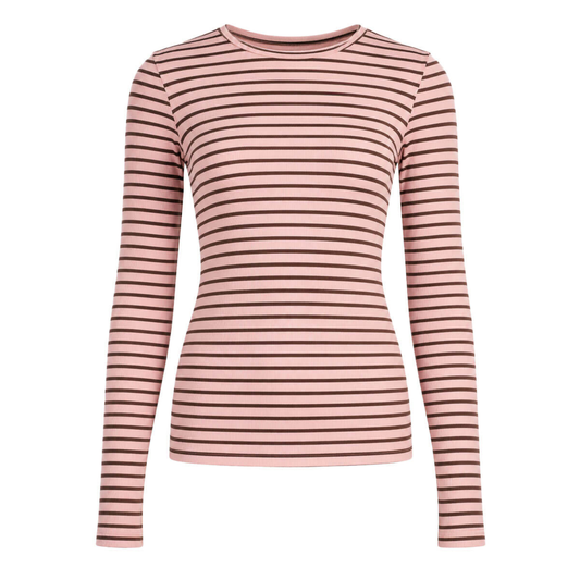 Anna Longsleeve streep - Lichtroze/bruin