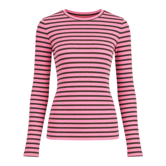 Anna Longsleeve streep - Roze/groen