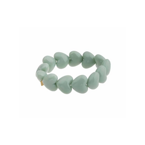 Armbandje kralen hartje - Mintgroen