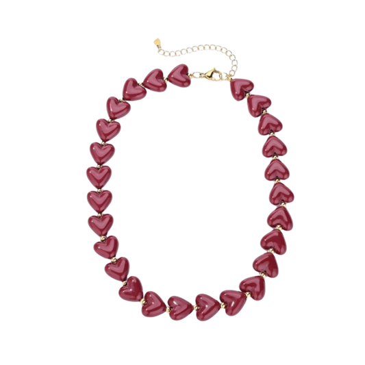 Kralenketting Amour L - Donkerrood