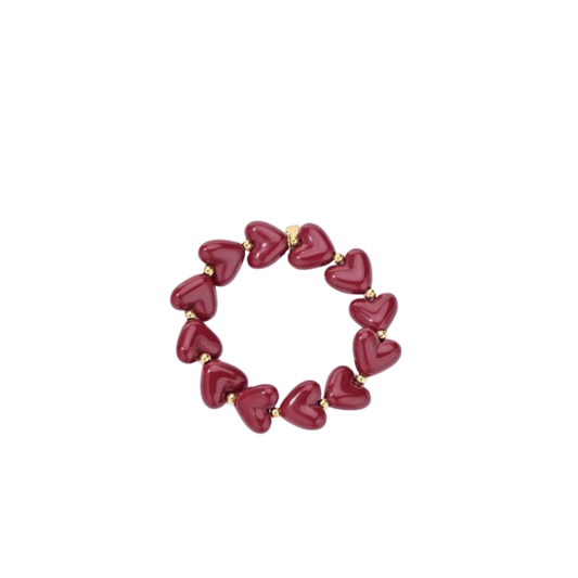 Kralenarmband Amour L - Donkerrood