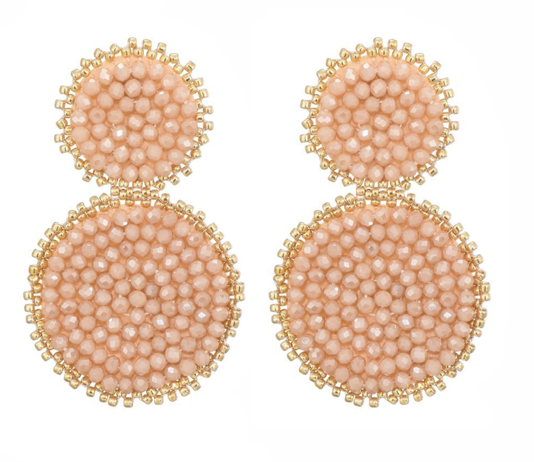 Oorbellen - Beige/goud