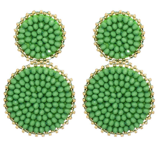 Oorbellen - Groen/goud