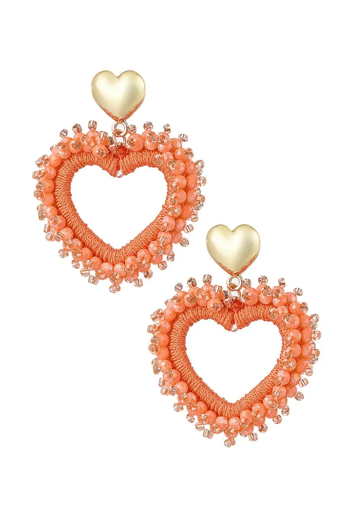 Oorbellen hartje - Oranje