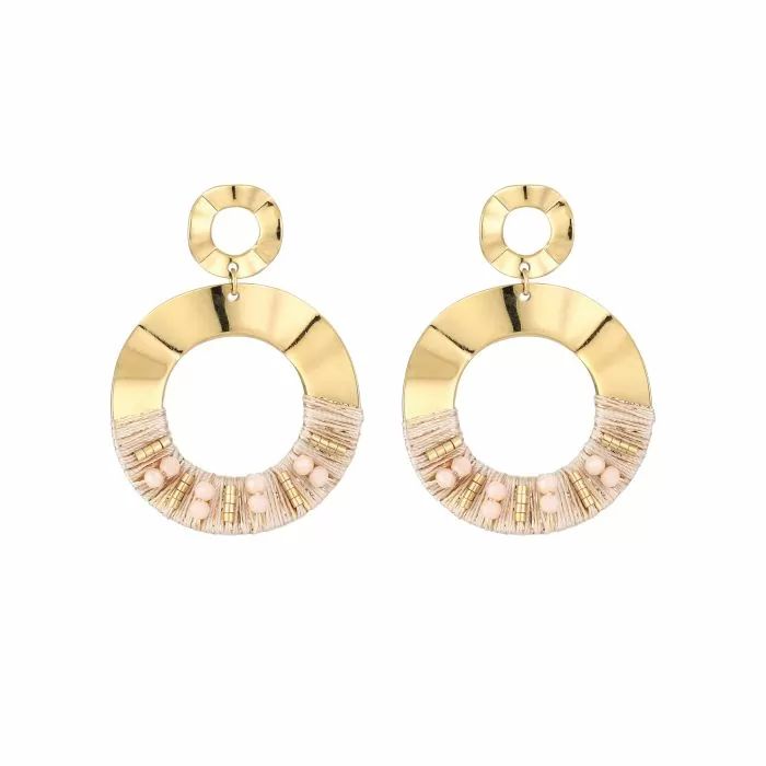 Oorbellen - Goud/Beige