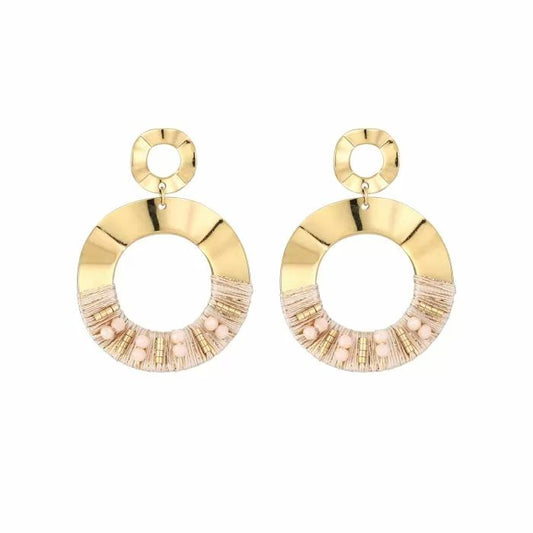Oorbellen - Goud/Beige