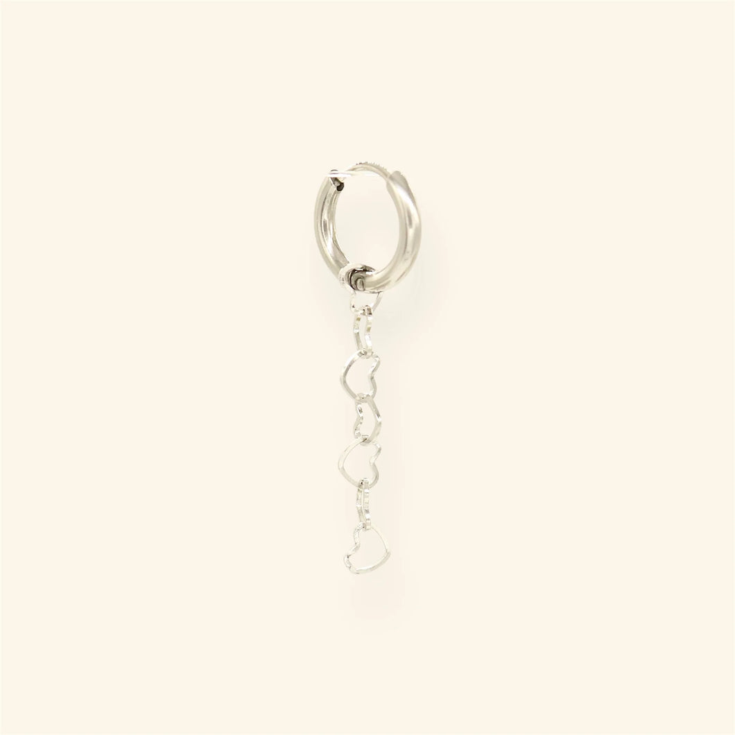 Mable oorbel - Little Hearts zilver