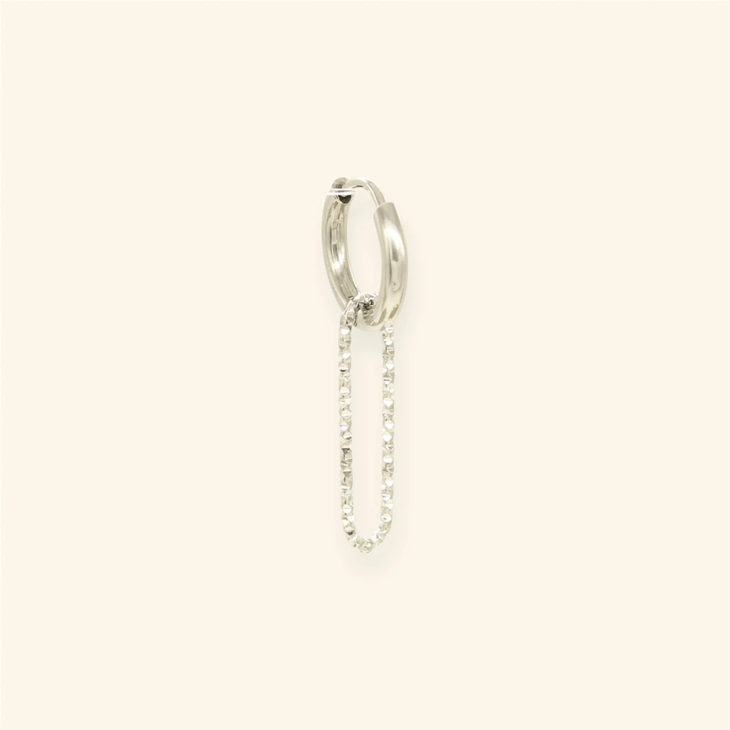 Mable oorbel - Sparkly Paperclip zilver