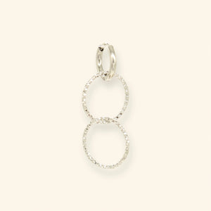 Mable oorbel - Sparkly Circle zilver