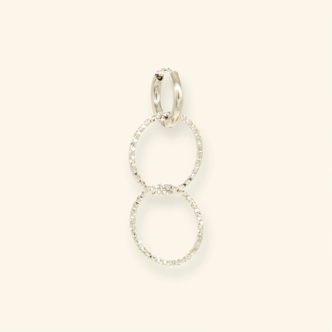 Mable oorbel - Sparkly Circle zilver