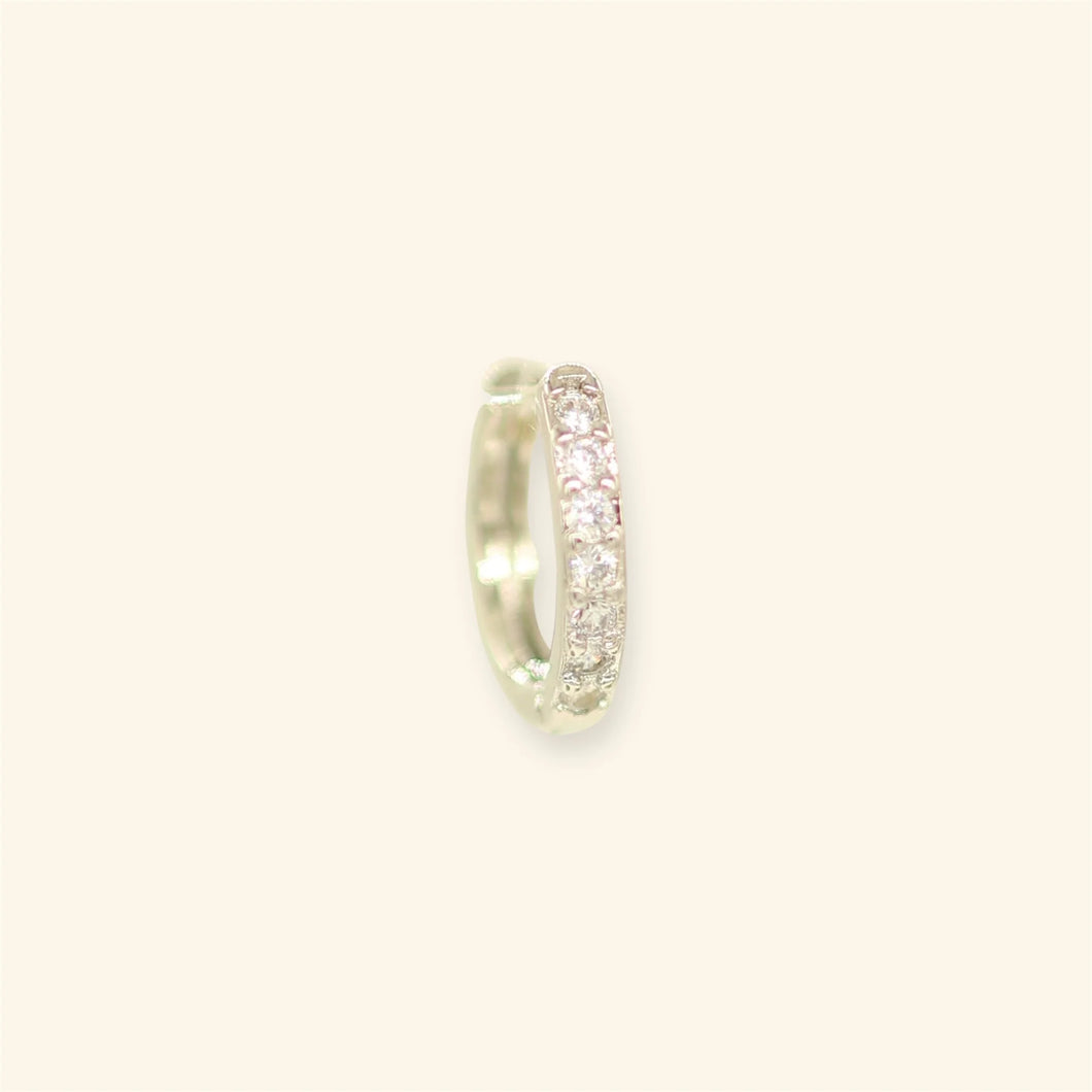 Mable oorbel - Rhinestone zilver
