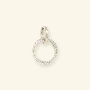 Mable oorbel - Double Circle zilver