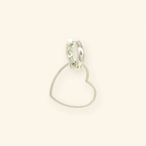 Mable oorbel - Big Heart zilver