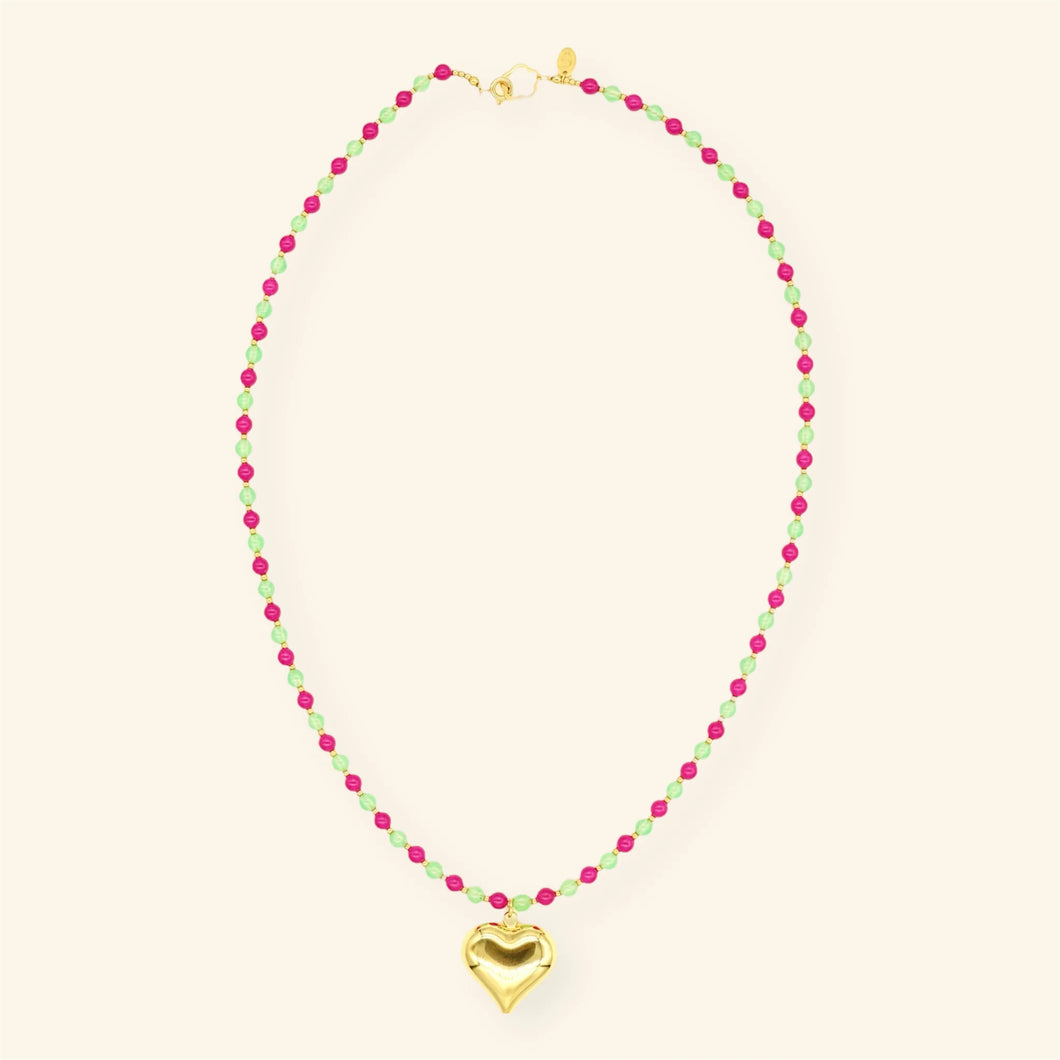 Mable ketting - Green Fuchsia