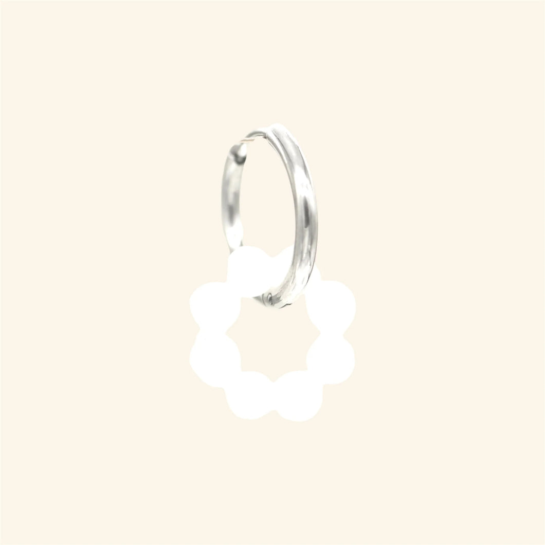 Mable oorbel - Snowflake zilver