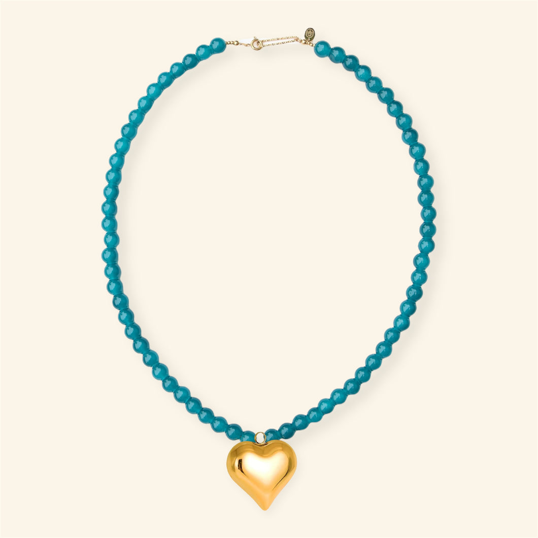 Mable ketting - Petrol hart