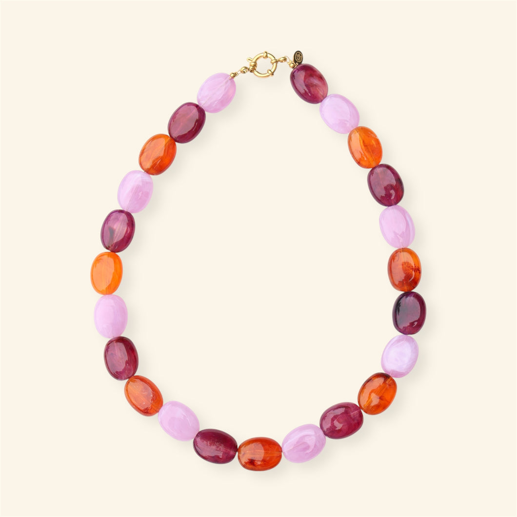 Mable ketting - Roze/lila/oranje