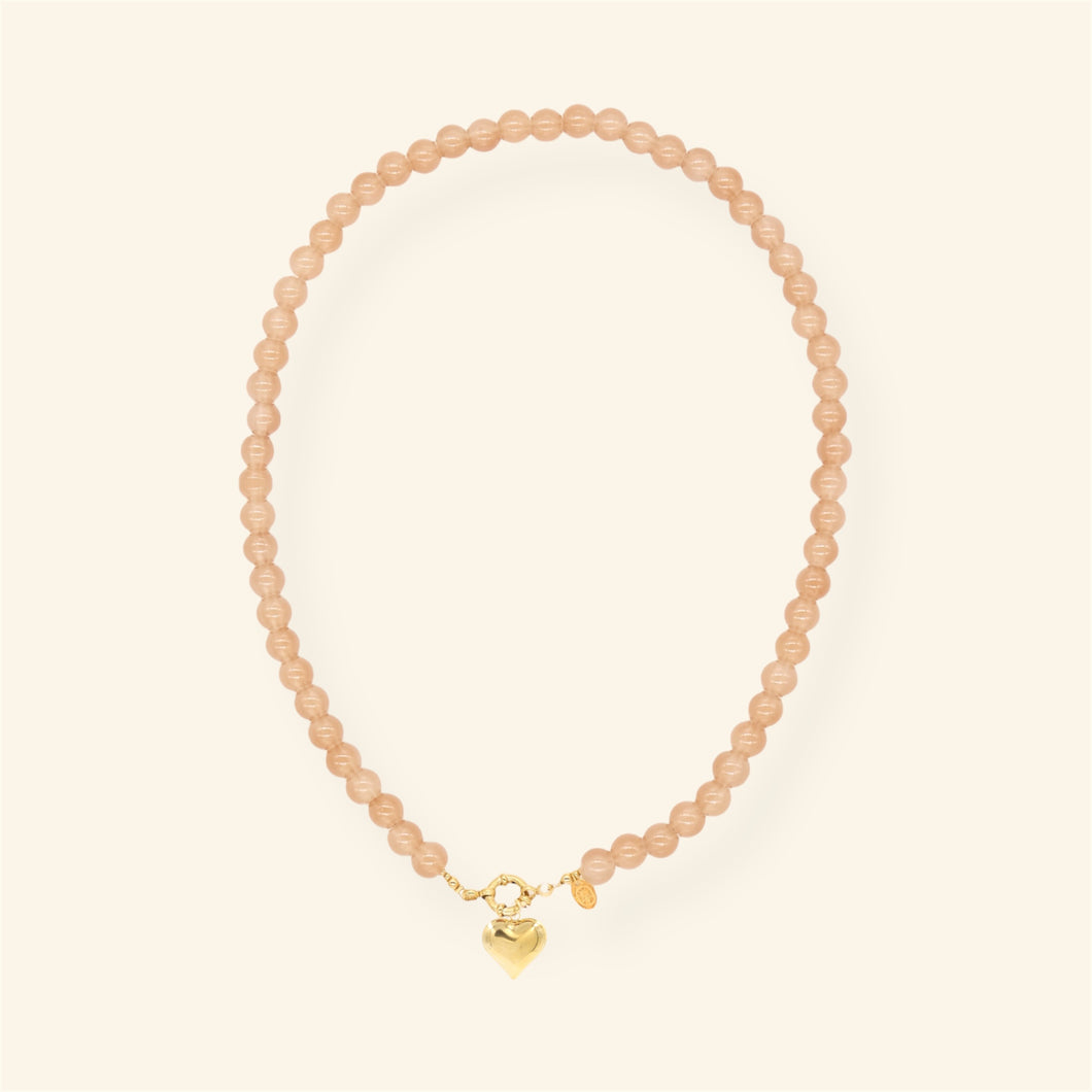 Mable ketting - Beige hart