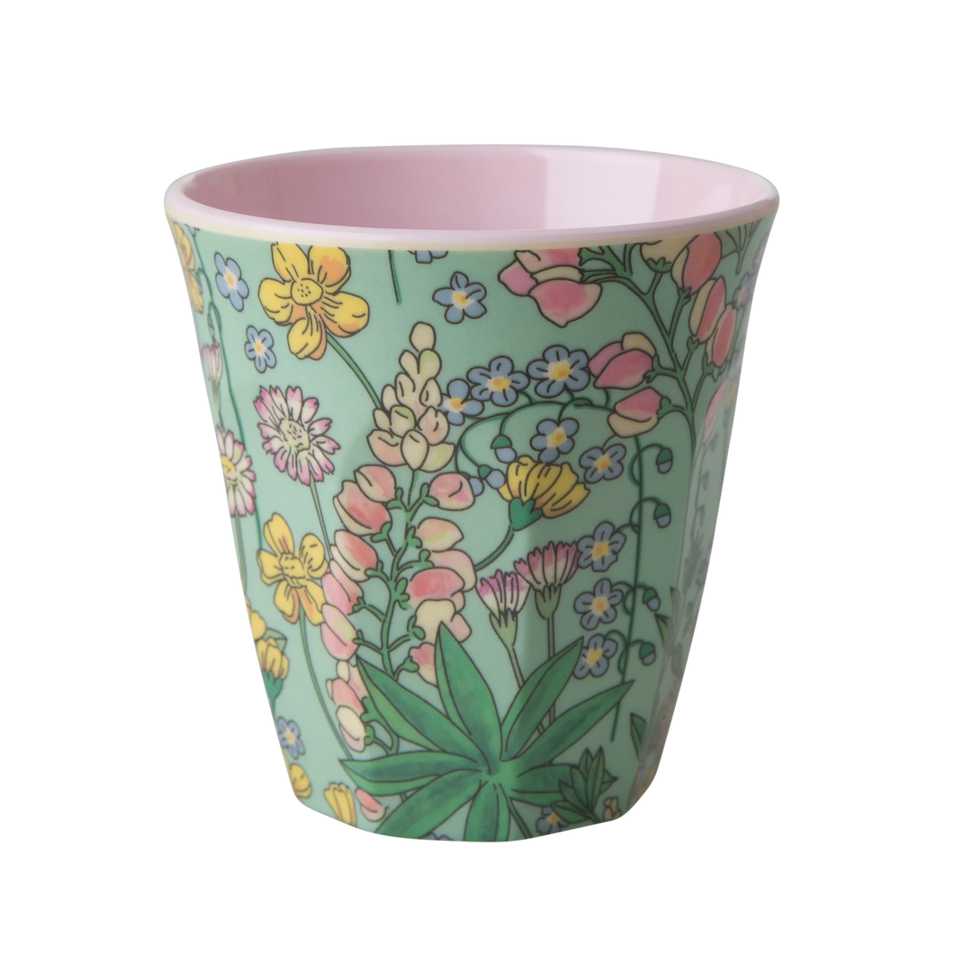 Melamine cup medium - Rice Multicolor lupin print