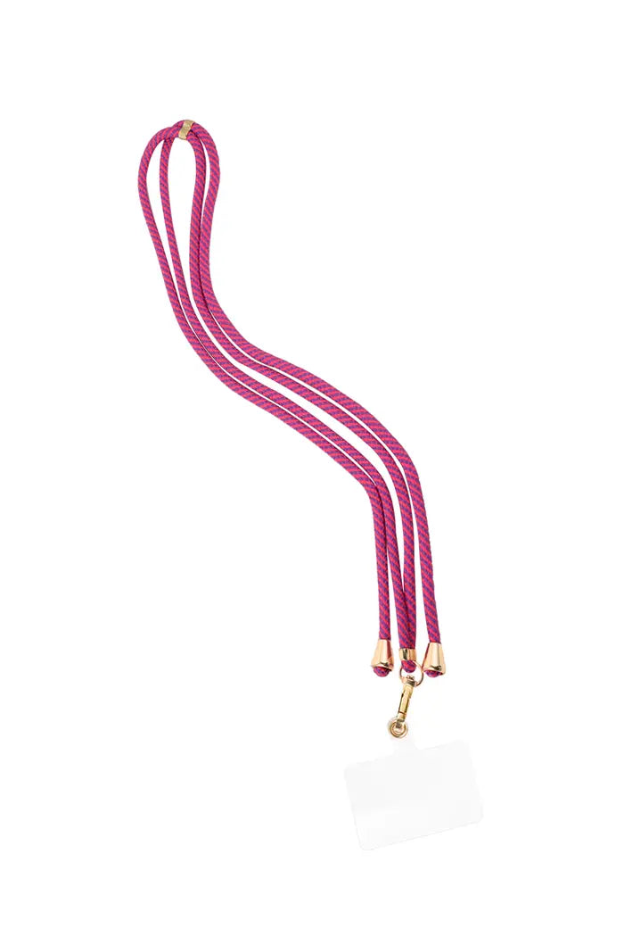 Telefoonkoord - Paars/roze gestreept
