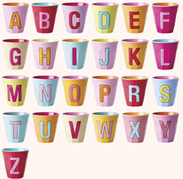 Rice - Medium Beker Multicolour - A t/m Z