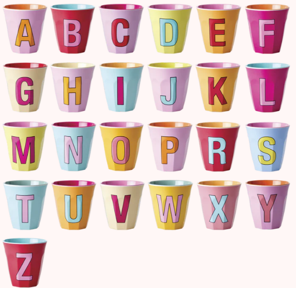 Melamine cup multicolour - A t/m Z