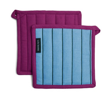 Afbeelding in Gallery-weergave laden, Pannenlappen Set Vivid Blue Green - set van 2
