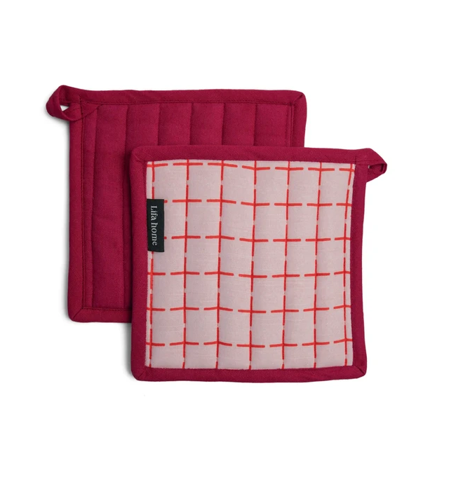 Pannenlappen Set Vivid Pink Orange - set van 2