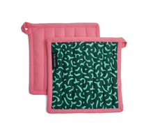 Afbeelding in Gallery-weergave laden, Pannenlappen Set Vivid Green Green - set van 2

