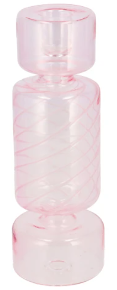 Kaarsenstandaard glas Candy - Lichtroze