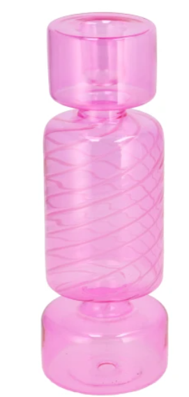 Kaarsenstandaard glas Candy - Roze
