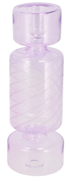 Kaarsenstandaard glas candy - Lila