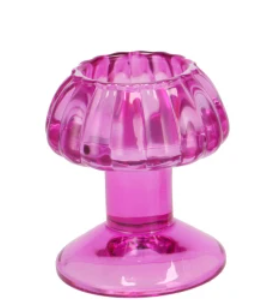 Waxinelichthouder mushroom - Fuchsia roze