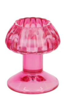 Waxinelichthouder mushroom - Felroze