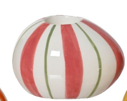 Kandelaar Paasei - Gestreept Wit/Roze/Groen