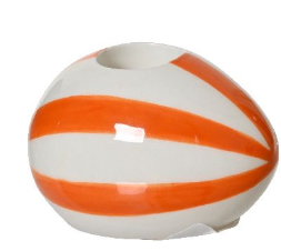 Kandelaar Paasei - Gestreept Wit/Oranje