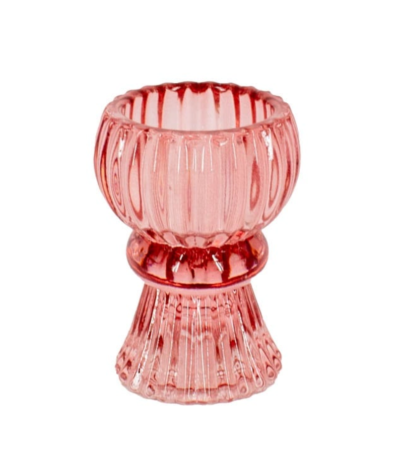 Kaarsenstandaard/waxinelichthouder - Roze