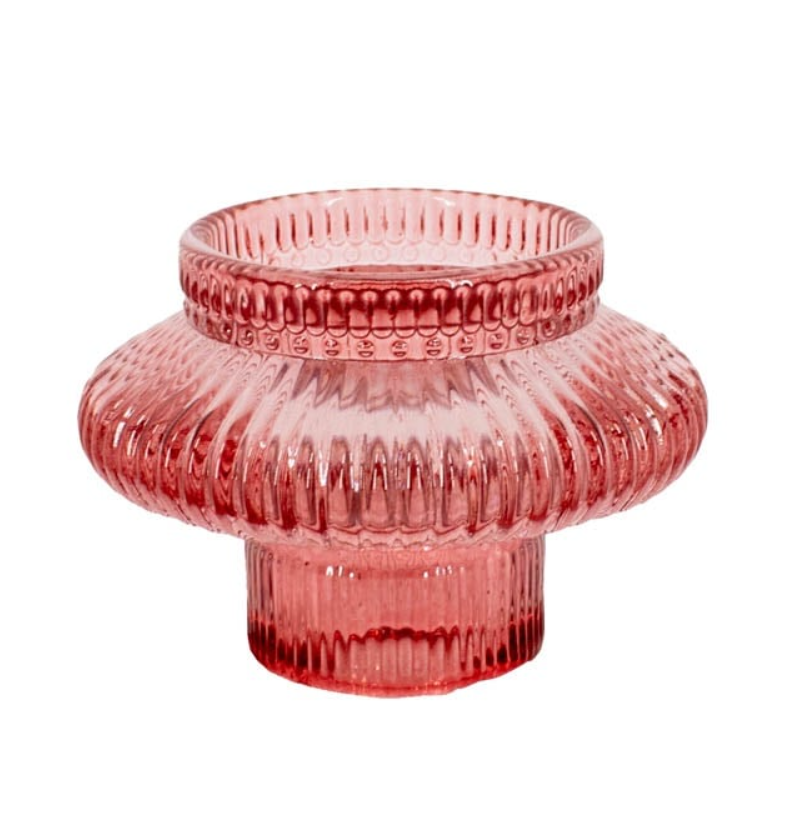 Kaarsenstandaard / waxinelichthouder Bubbel - Roze