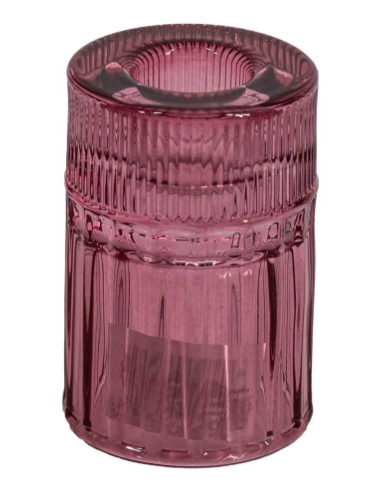 Glazen kaarsenstandaard - Roze
