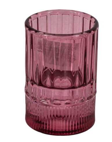 Glazen kaarsenstandaard - Roze