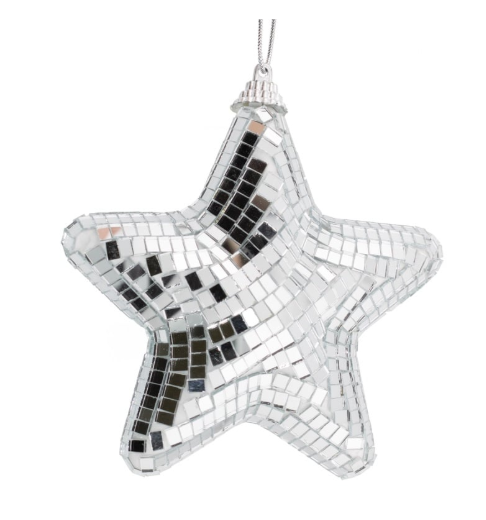 Kersthanger Disco Ster - Zilver