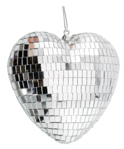 Kersthanger Disco Hart - Zilver