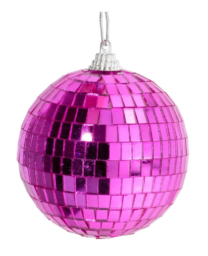 Kerstbal Disco - Fuchsia