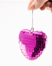 Afbeelding in Gallery-weergave laden, Kersthanger Disco Hart klein - Fuchsia
