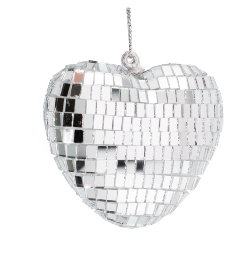 Kersthanger Disco Hart klein - Zilver