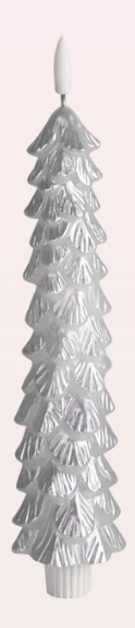 LED Kaars Kerstboom - Zilver