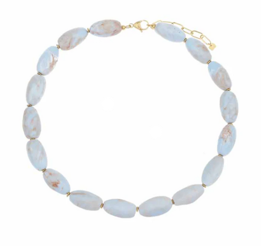 Kralenketting Malaga - Lichtblauw